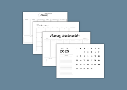 Pack Complet d’Organisation 2025 (Calendriers + Plannings)